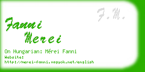 fanni merei business card