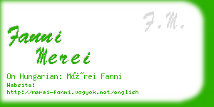 fanni merei business card